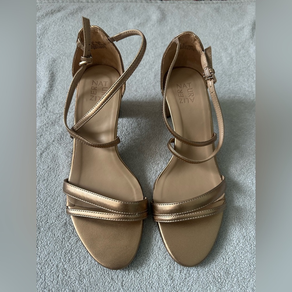 Naturalizer Metallic Gold Strappy Sandals